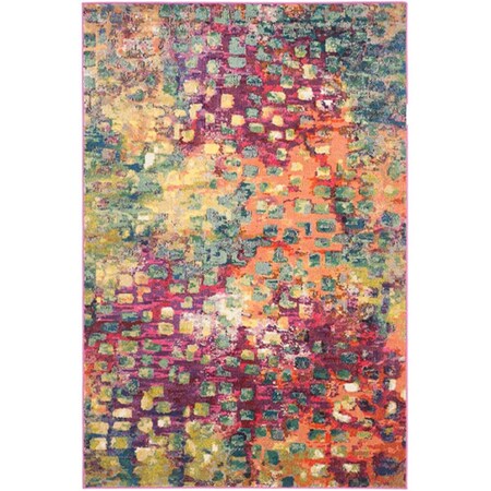 Safavieh 11 x 15 ft. Monaco Power Loomed Large Rectangle Area Rug Pink & Multicolor MNC225D-1115
